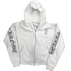 Chrome Hearts White Horseshoe Zip Hoodie CH Sleeve USA Small Rare Y2K Era